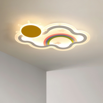 LED Light Fixture Sun and Cloud Shape Acrylic Ceiling Mount Light for Kindergarten