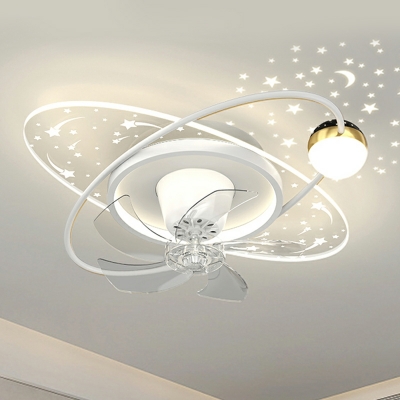 Modern Minimalist LED Ceiling Mounted Fan Light Creative Romantic Star Ceiling Fans
