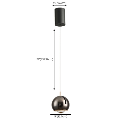 Modern Minimalist Metal Ball Single Pendant Creative Adjustable Small Hanging Lamp