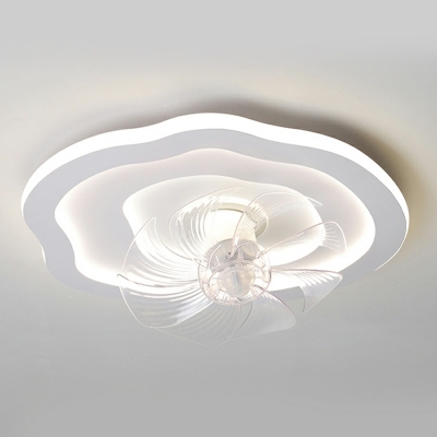 Modern Simple LED Ceiling Mounted Fan Light Creative Cloud Shape Fan Light