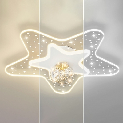Nordic Creative Star Ceiling Lamp Romantic LED Ceiling Light Fixture