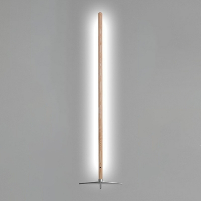 1 Light Floor Lights Minimalism Style Linear Shape Wood Standing Light