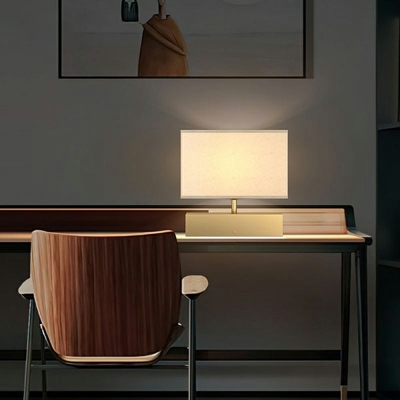 1 Light Nightstand Lights Ultra-Contemporary Style Rectangle Shape Fabric Night Table Light