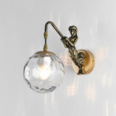 1 Light Wall Lighting Kids Style Globe Shape Metal Sconce Light Fixtures