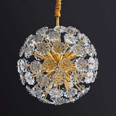 22 Light Pendant Chandelier Modernist Style Globe Shape Metal Hanging Ceiling Light
