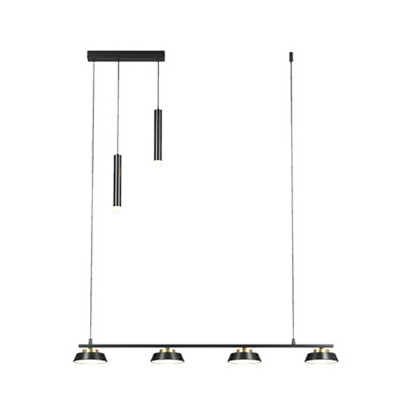 7 Light Pendant Light Fixtures Modern Style Tube Shape Metal Hanging Lamp