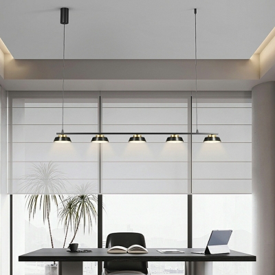 7 Light Pendant Light Fixtures Modern Style Tube Shape Metal Hanging Lamp