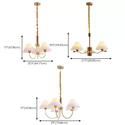 8 Light Pendant Lamp Fixtures Traditional Style Cone Shape Metal Hanging Chandelier