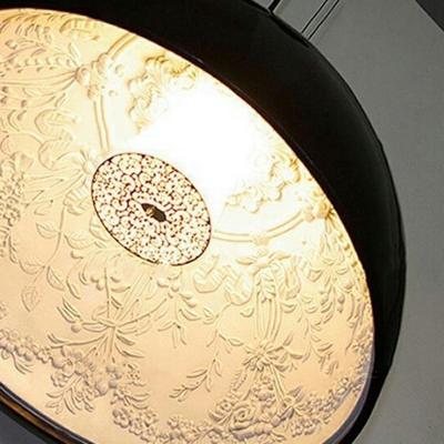 Dome Pendant Light Modern Style Suspended Lighting Fixture Metal for Bedroom