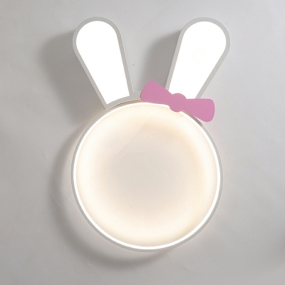 LED Light Fixture Lovely Rabbit Shape Acrylic Ceiling Mount Light for Kindergarten