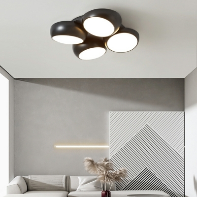 Multi-Light Flush Light Fixtures Modern Style Geometric Shape Metal Ceiling Mounted Lights