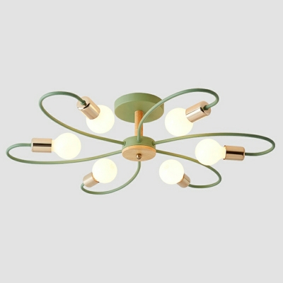 Nordic Creative Macaron Ceiling Lamp Modern Personality Wooden Ceiling Lamp