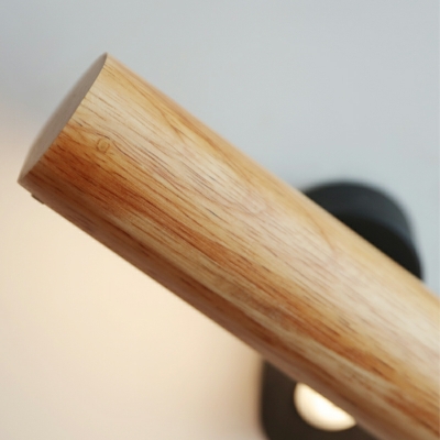 1 Light Ceiling Pendant Light Modern Style Cylinder Shape Wood Hanging Lighting Fixtures