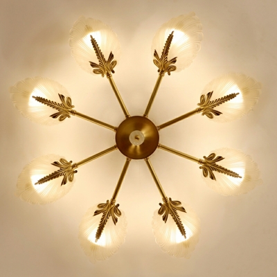 12 Light Flush Light Fixtures Traditional Style Geometric Shape Metal Ceiling Mounted Lights