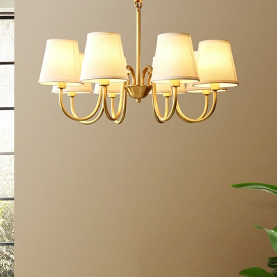 15 Light Pendant Light Fixture Traditional Style Bell Shape Metal Hanging Chandelier