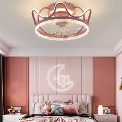 2 Light Flush Light Fixtures Kids Style Crown Shape Metal Ceiling Mounted Lights