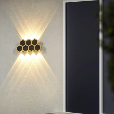 3 Light Sconce Lights Minimalism Style Hexagon Shape Metal Wall Mount Light Fixture