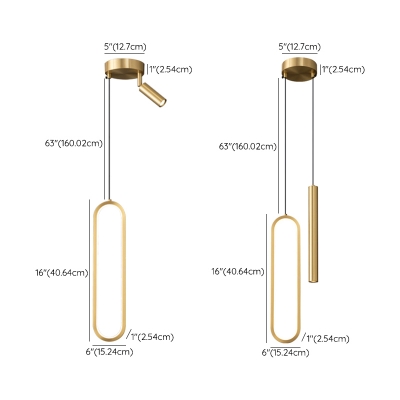 Modern Minimalist Copper Single Pendant Creative LED Metal Hanging Lamp