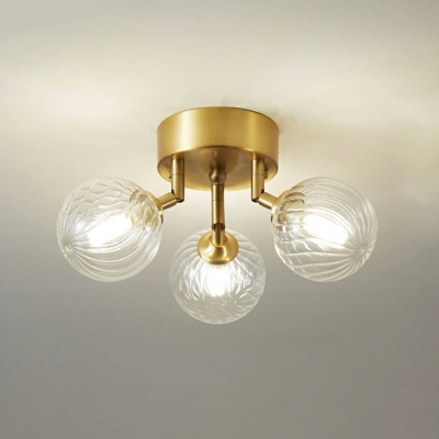 Nordic Creative Glass Ceiling Lamp Simple Copper Ceiling Light Fixture