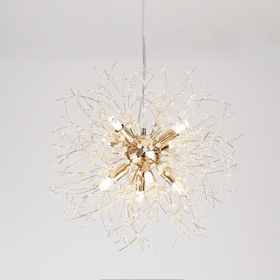 Nordic Romantic Crystal Chandelier Modern Creative Multi-layer Dandelion Shape Chandelier