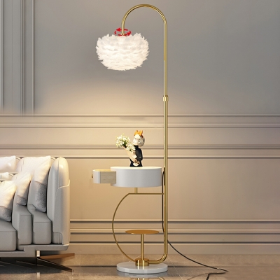 Nordic Romantic Feather Floor Lamp Modern Simple Vertical Table Lamp