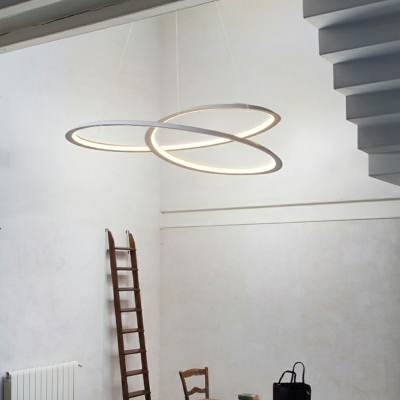 Twisting Chandelier Modern Aluninum Lighting Fixture for Bedroom Study