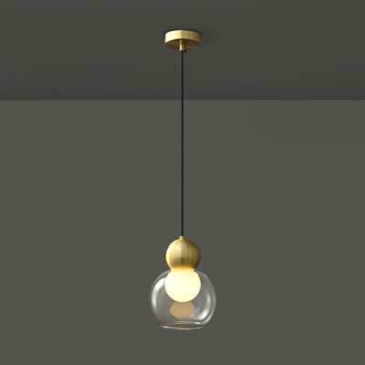 1 Head Mini Hanging Light Modern Style Glass Pendant Light for Bedroom Bedside