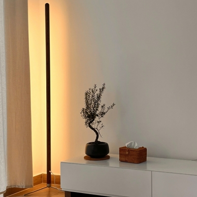 1 Light Floor Lights Minimalism Style Linear Shape Wood Standing Light