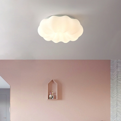 1 Light Flush Ceiling Lights Kids Style Cloud Shape Metal Flushmount Lighting