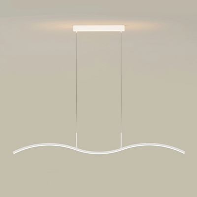 1 Light Hanging Ceiling Light Modern Style Linear Shape Metal Chandelier Lamps