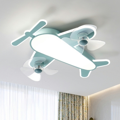 4 Light Flush Light Fixtures Kids Style Airplane Shape Metal Ceiling Mounted Light