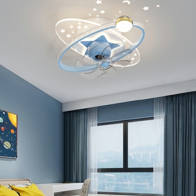 3 Light Flush Light Fixtures Kids Style Geometric Shape Metal Ceiling Mounted Light