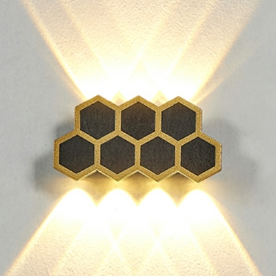 3 Light Sconce Lights Minimalism Style Hexagon Shape Metal Wall Mount Light Fixture
