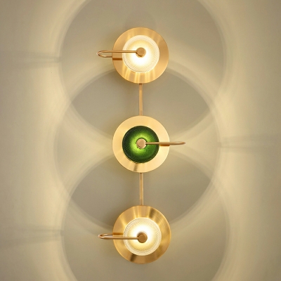 3 Light Wall Mounted Light Fixture Minimalism Style Round Shape Metal Sconce Lights