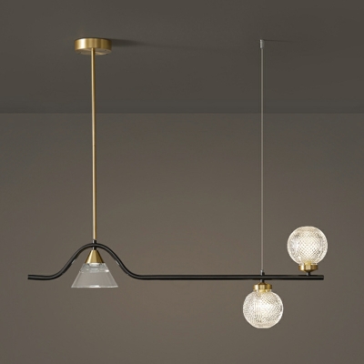 5 Light Pendant Chandelier Industrial Style Ball Shape Metal Hanging Lamp