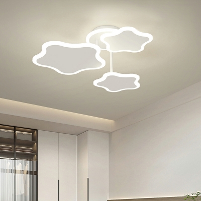 6 Light Ceiling Mounted Fixture Kids Style Star Shape Metal Semi Flushmount Lighting