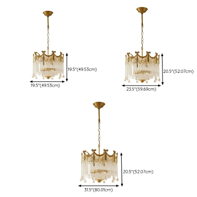 9 Light Pendant Chandelier Minimalism Style Waterfall Shape Metal Hanging Lamp Kit