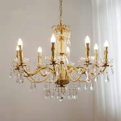 French Candle Light Fixture Traditional Crystal Chandelier