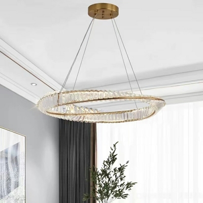 Gold Twisted Hanging Chandelier Modern Style Crystal Chandelier Light
