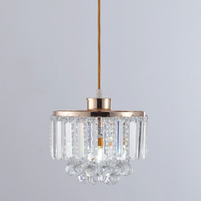 Luxury Light Simple Modern Bedside Mini Crystal Hanging Lamp for Living Room
