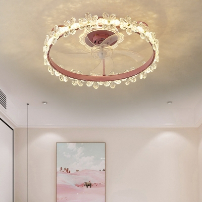 Modern Romantic Ceiling Light Nordic Creative LED Ceiling Mounted Fan Light