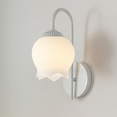 1 Light Sconce Lights Minimalism Style Flower Shape Metal Wall Mount Light Fixture