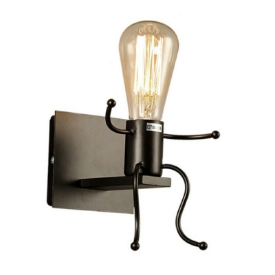 1 Light Sconce Lights Vintage Style exposed bulb Shape Metal Wall Lighting Fixtures