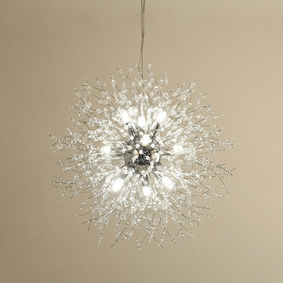 16 Light Pendant Lighting Modern Style Globe Shape Metal Hanging Chandelier