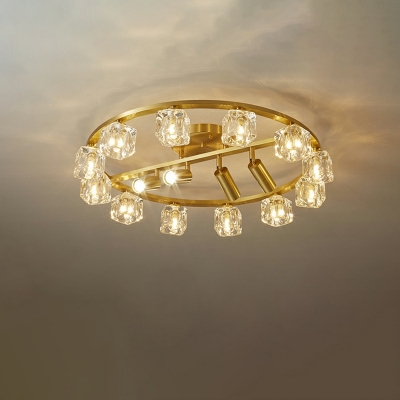20 Light Flush Light Fixtures Minimalistic Style Round Shape Metal Ceiling Mounted Lights