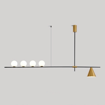 4 Light Ceiling Pendant Light Modern Style Globe Shape Metal Hanging Lamp Kit