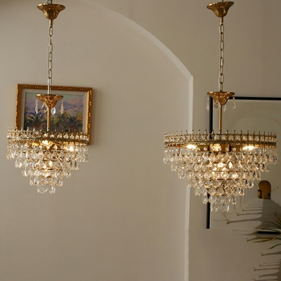 4 Light Pendant Chandelier Minimalism Style Teardrop Shape Metal Hanging Lamp Kit