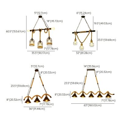 5 Light Pendant Chandelier Industrial Style Cone Shape Metal Hanging Lamp Kit