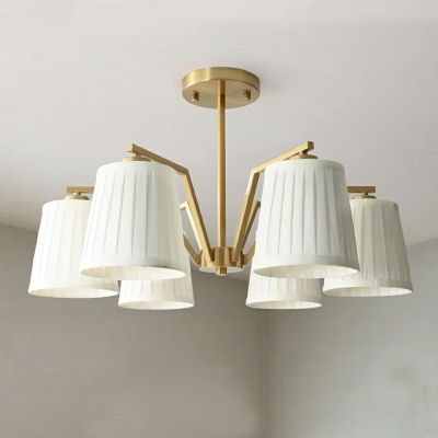 8 Light Pendant Chandelier Traditional Style Bell Shape Metal Hanging Lamp Kit