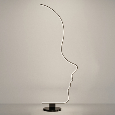 Creative Face LED Floor Light Novelty Minimalist Black Standing Floor Lamp